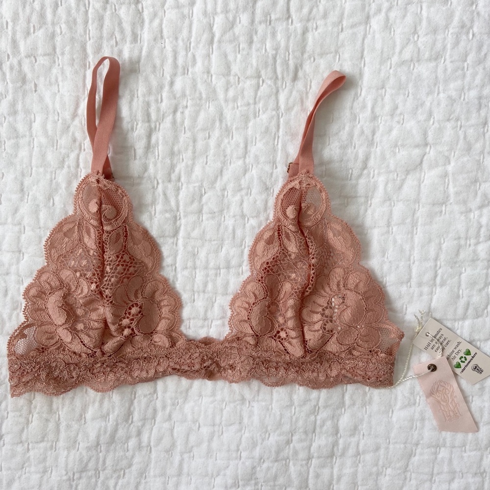 NWT HAH pink lacy bralette
